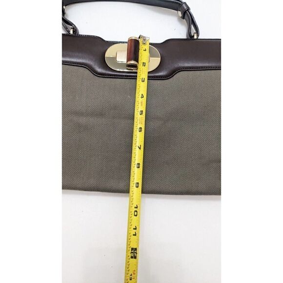 Authentic BVLGARI Isabella Rosselini Gray Brown Multi Jacquard Leather Handbag - Picture 10 of 11